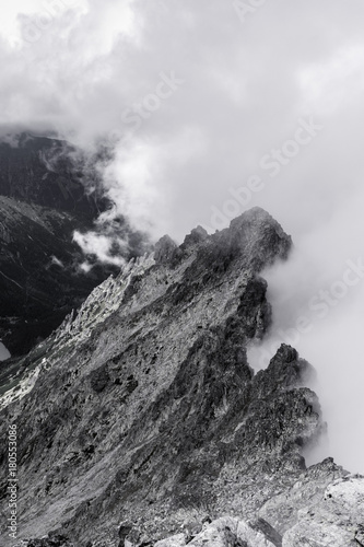 Mountain ridge in clouds, High Tatras (Vysoke Tatry), Slovakia