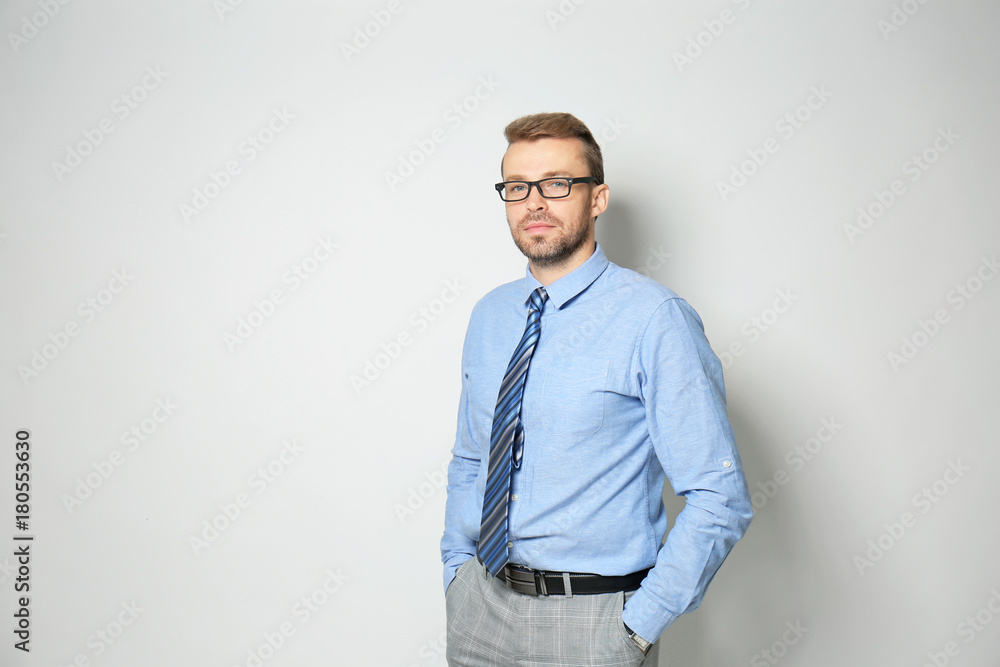 Attractive man in formal suit on white background Attractive man in formal suit on white background