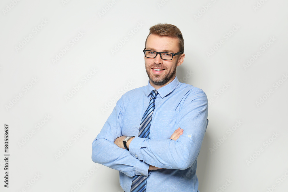 Attractive man in formal suit on white background Attractive man in formal suit on white background