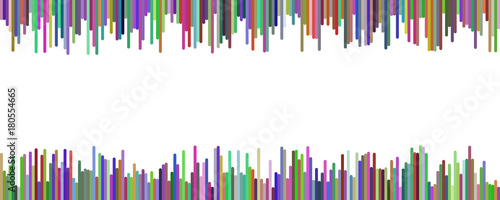 Color banner background design - horizontal vector graphic from vertical rounded stripes on white background
