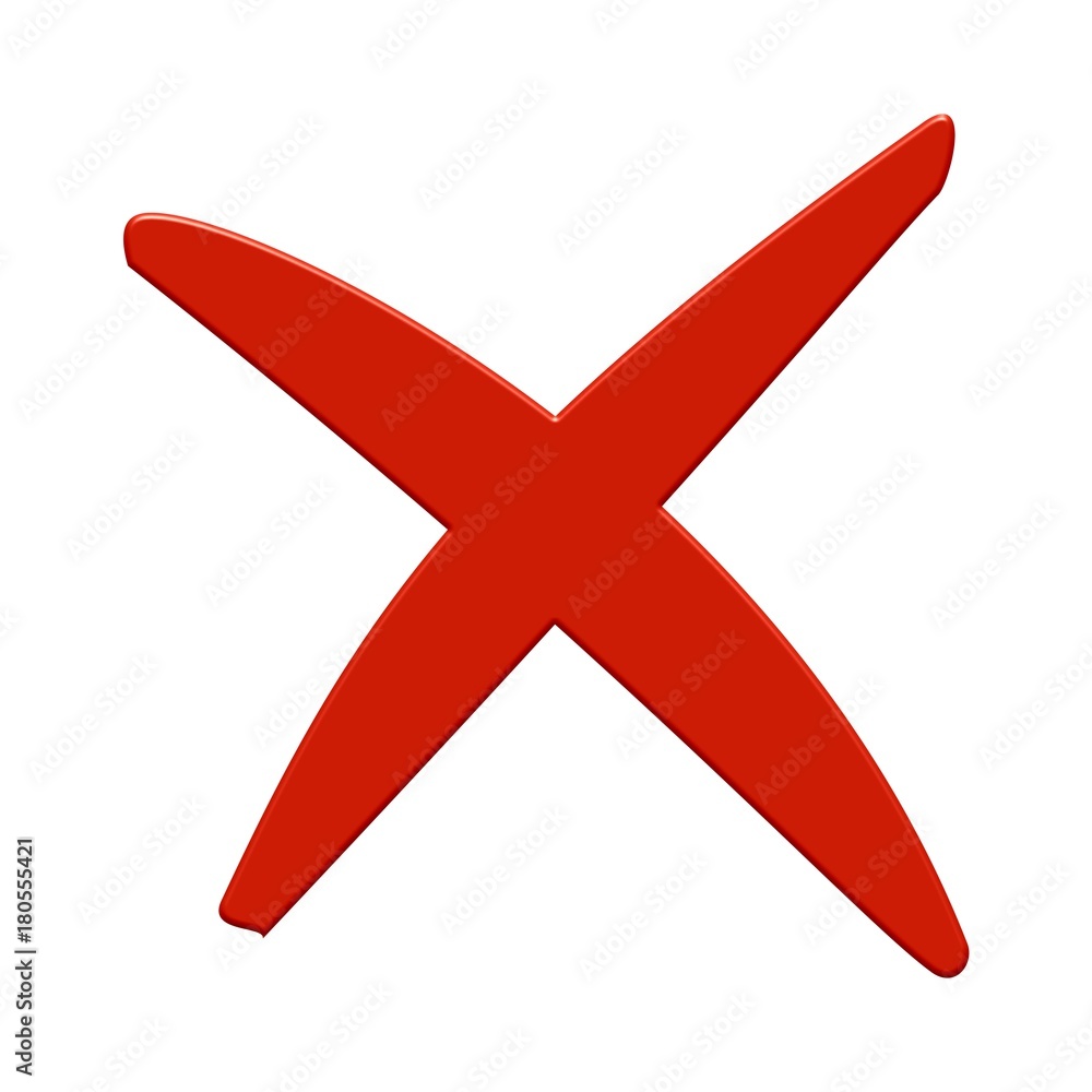 Isoliertes X mit roter Farbe Isoliertes X mit roter Farbe