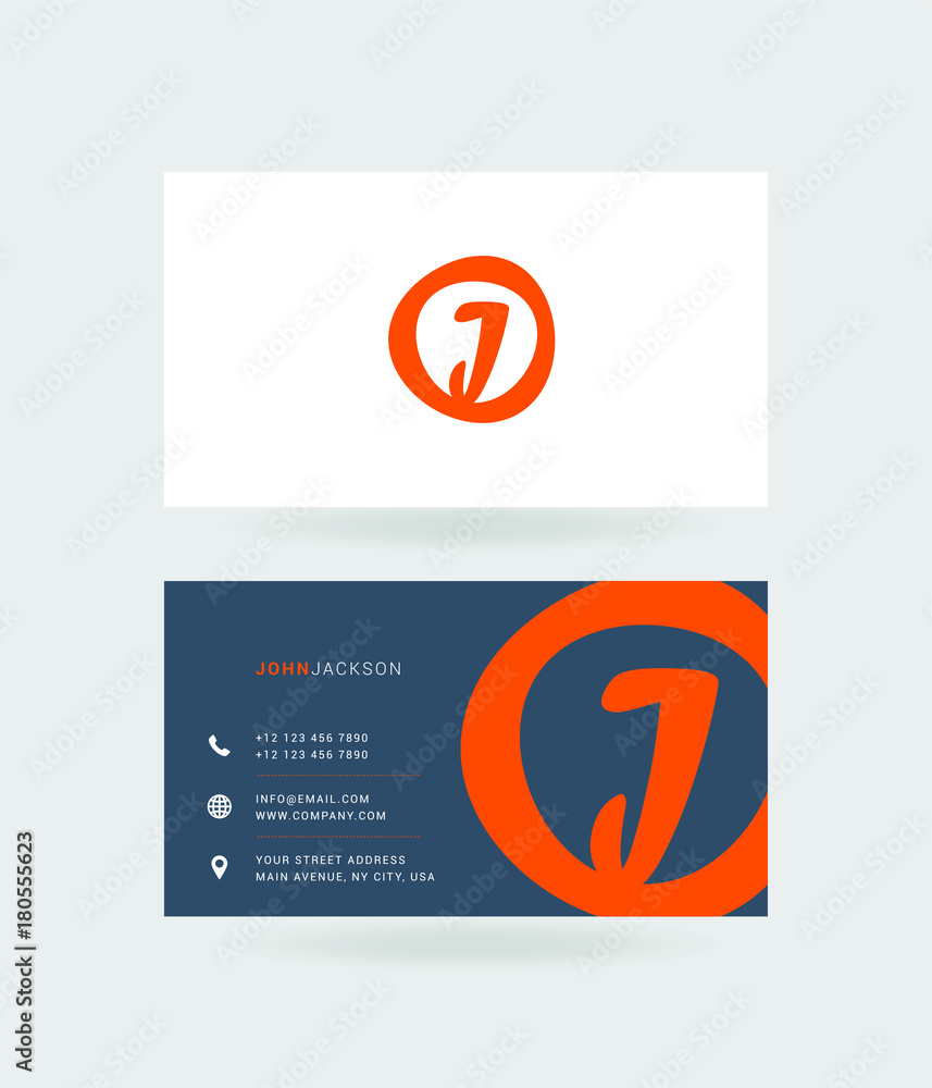 Letter J Logo with Business Card Template Vector. Letter J Logo with Business Card Template Vector.