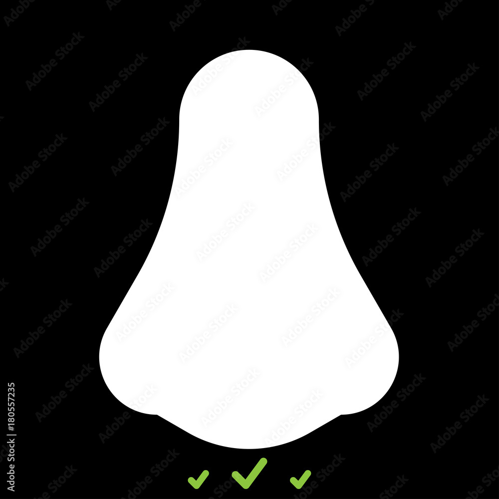 Nose it is white icon . Nose it is white icon .
