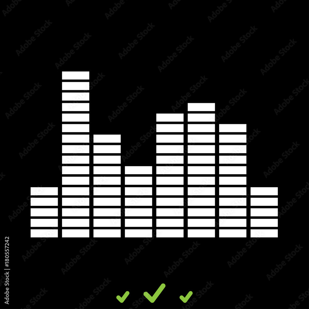 Music equalizer it is white icon . Music equalizer it is white icon .