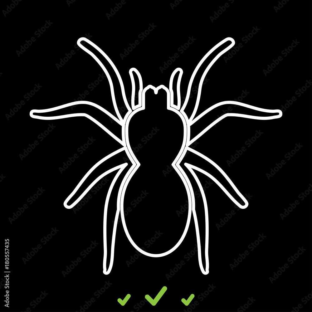 Spider or tarantula it is white icon . Spider or tarantula it is white icon .