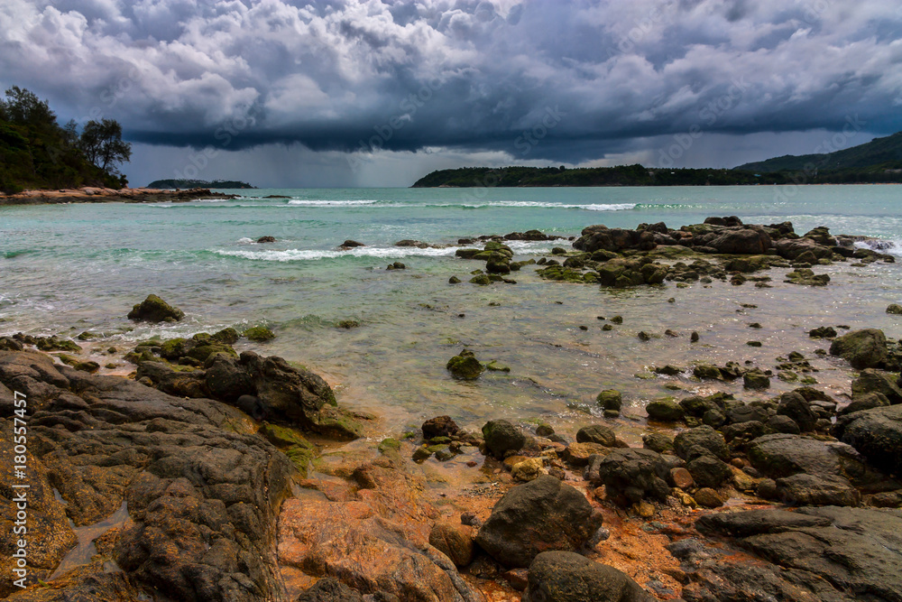 Seascape, looming storm