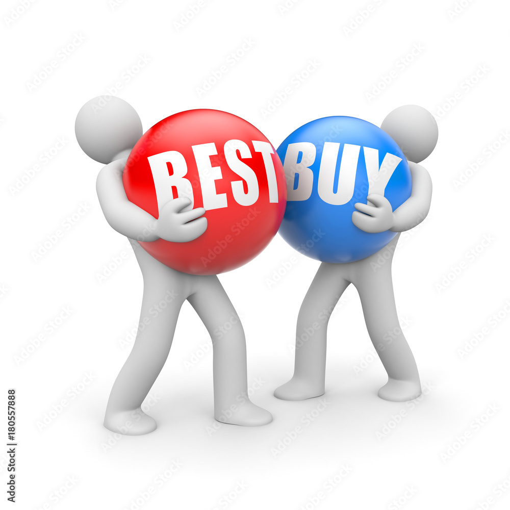 People with BESTBUY words balls. 3d illustration People with BESTBUY words balls. 3d illustration