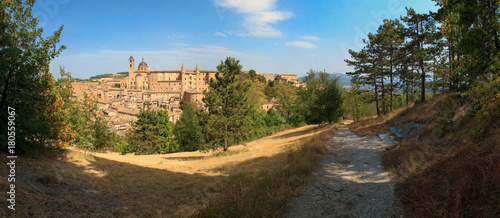 Bild auf Leinwand view of medieval castle in Urbino, Marche, Italy.