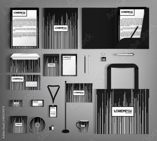 Corporate Identity. Set with modern abstract pattern.