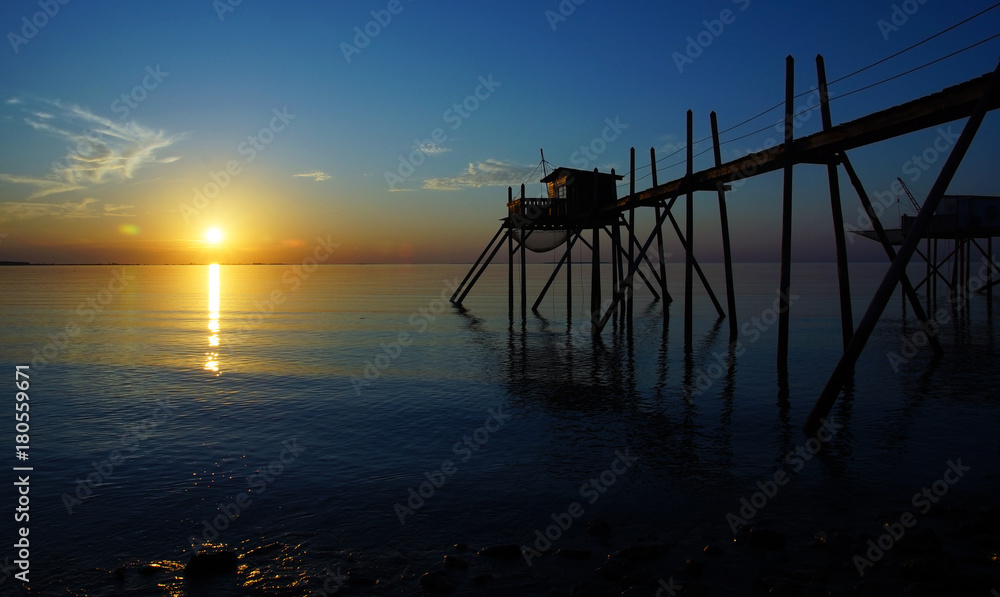 coucher de soleil sur l'île d'Oléron