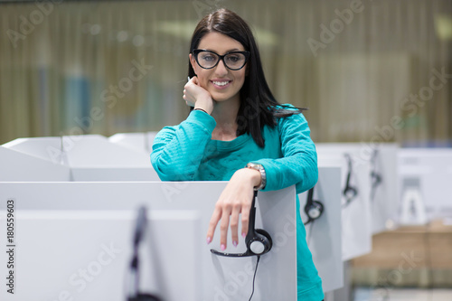 female call centre operator doing her job