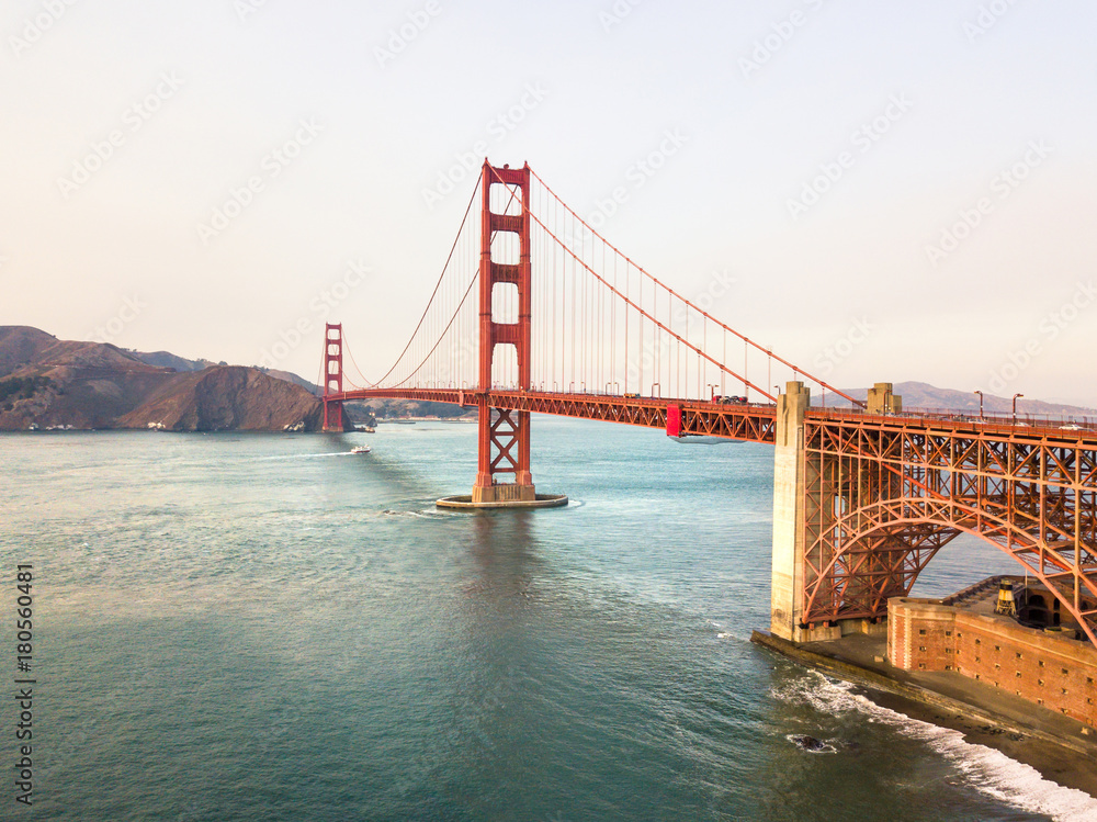 Golden Gate bridge aerial view