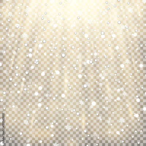 snowfall on transparent background, golden color