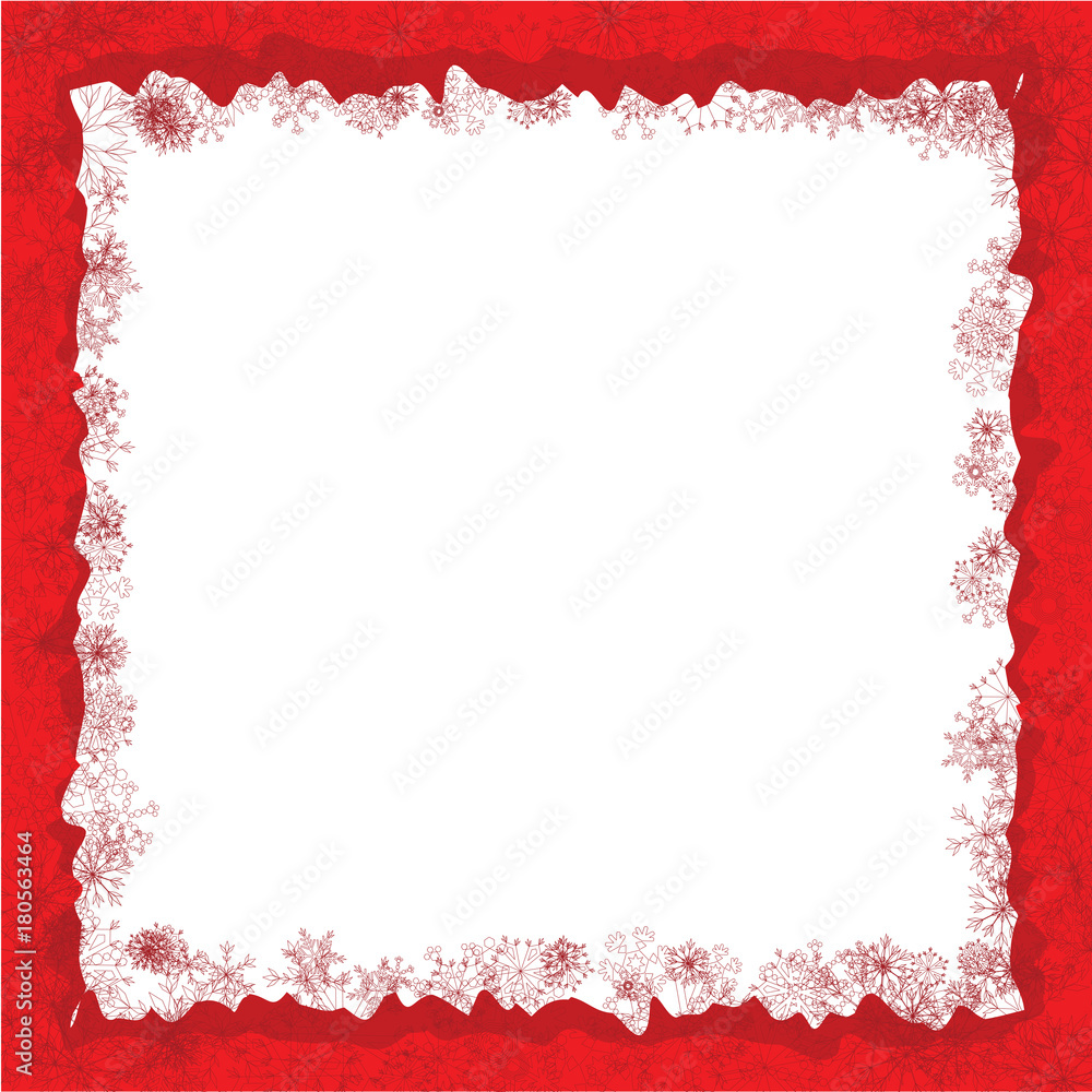 Obraz premium Red Christmas Snowflake Frame