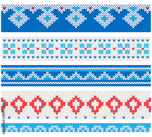 Ugly Sweater Christmas Party Flat style vector borders