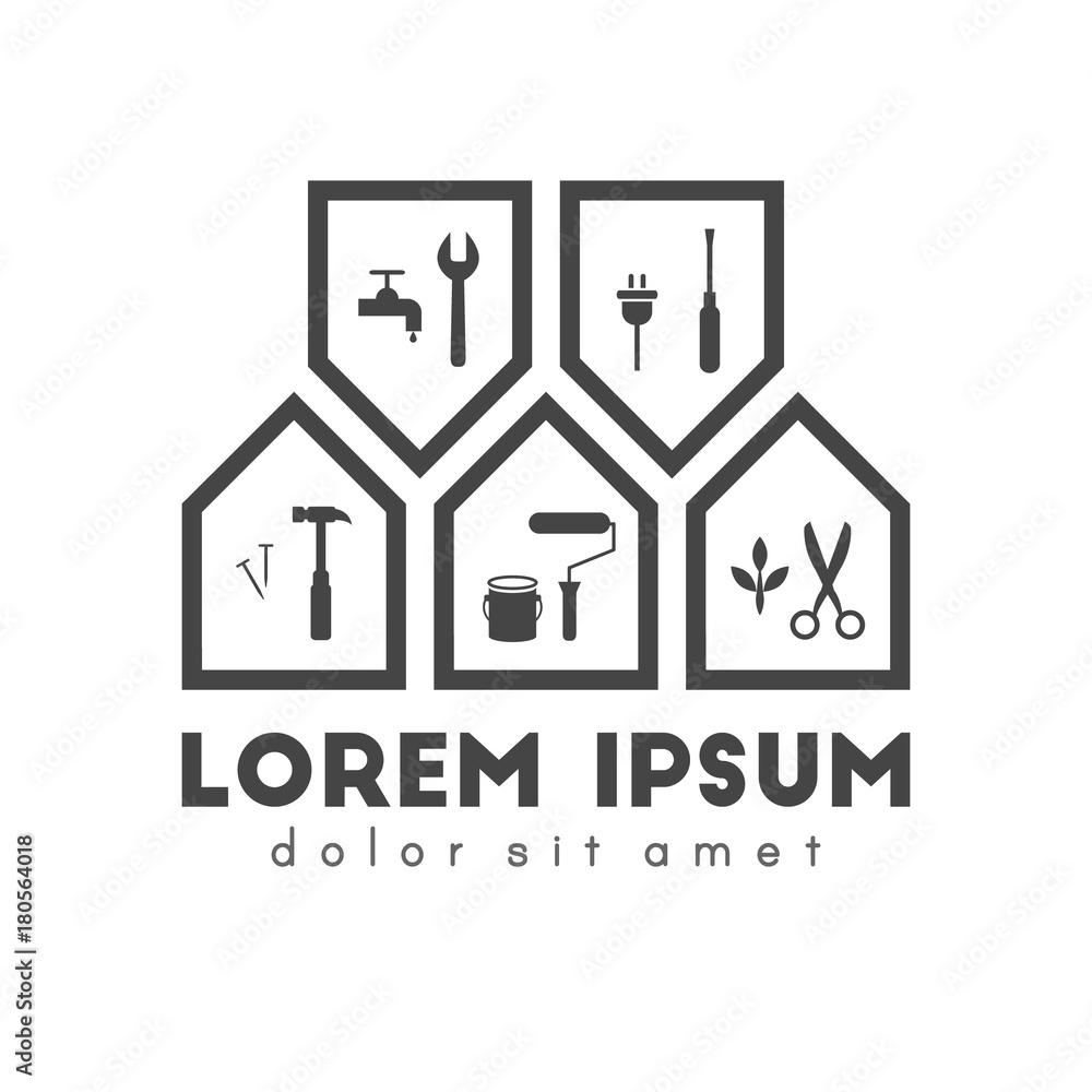 Fototapeta premium Construction and renovation concept with work tools