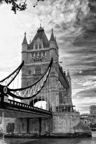 The Tower Bridge on a overcast day, London