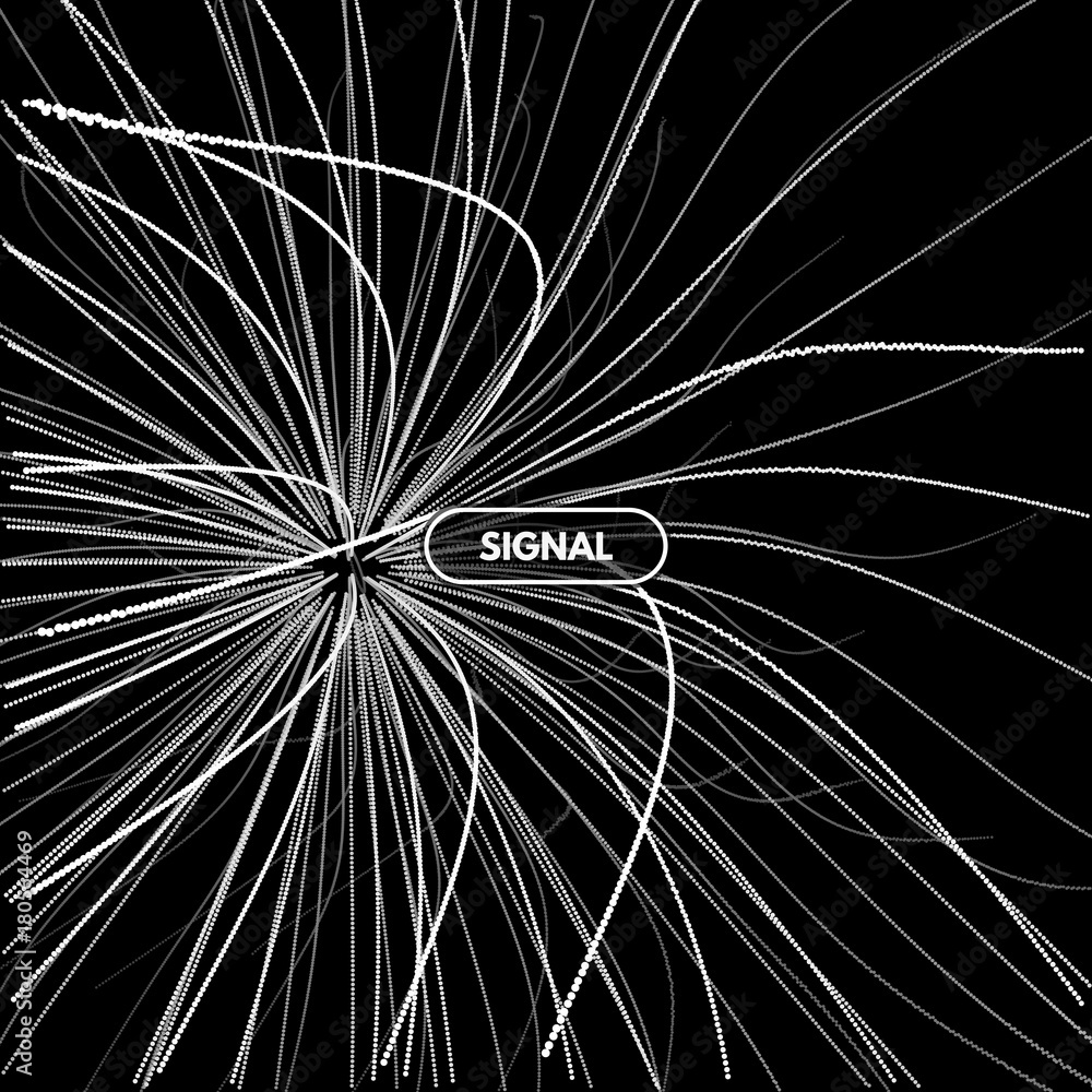 Naklejka premium Abstract science or technology background. Array with dynamic particles. Vector illustration.