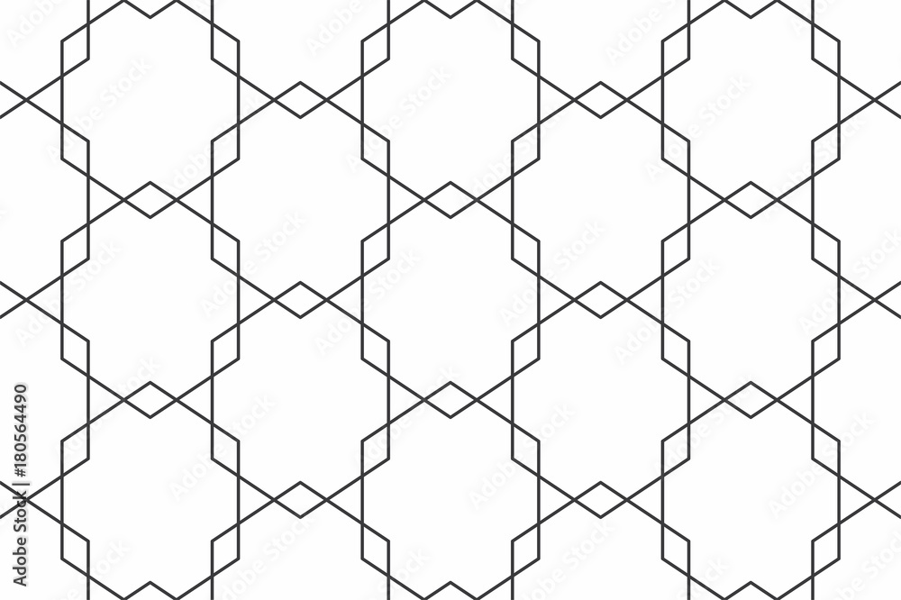 Fototapeta premium Geometric seamless pattern with linear