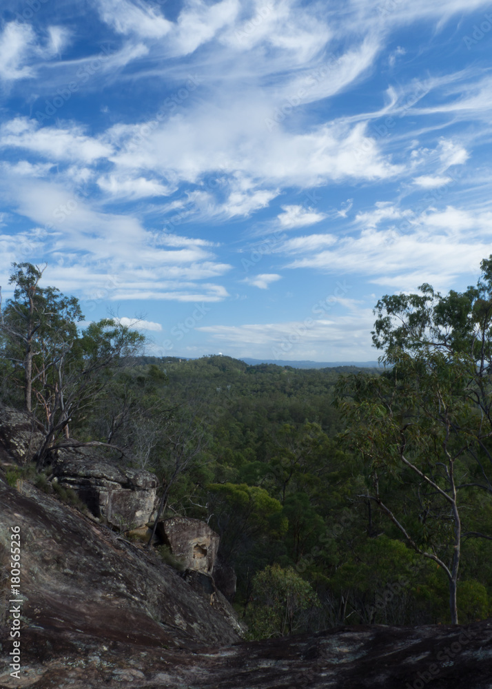 View from the top of a rocky cliff in South East Queensland