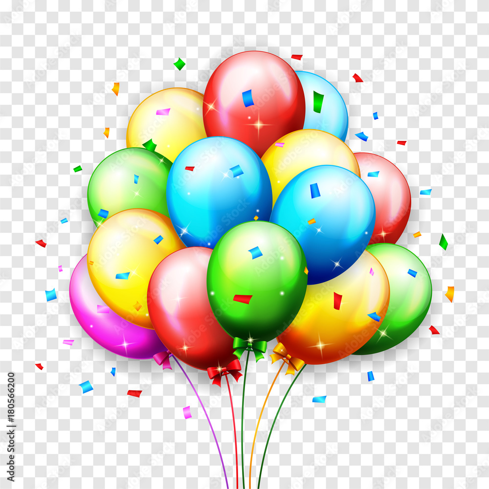 Vector illustration of Balloons and confetti for parties birthday Vector illustration of Balloons and confetti for parties birthday