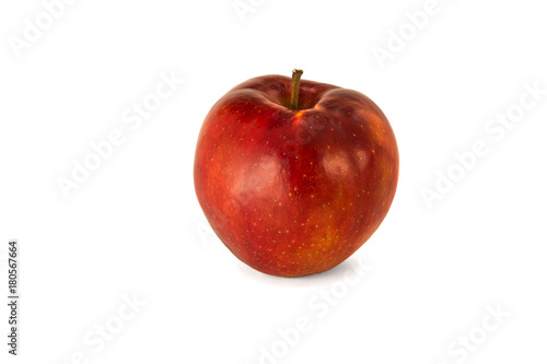 red ripe bright apples on a white isolated background