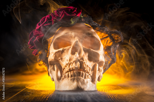 Skull with smoke. Skull on ...