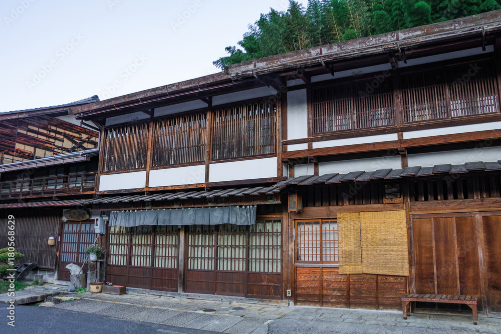 Kiso valley is the old town or Japanese traditional wooden buildings for the travelers walking at historic old street in Narai-juku , Nagano Prefecture, JAPAN. Kiso valley is the old town or Japanese traditional wooden buildings for the travelers walking at historic old street in Narai-juku , Nagano Prefecture, JAPAN.