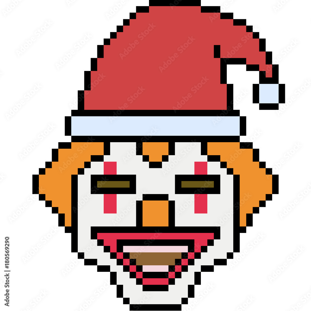 Fototapeta premium vector pixel art santa clown