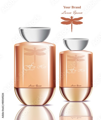 Perfume bottles realistic Vector. Product packaging for brands, advertise, commercials