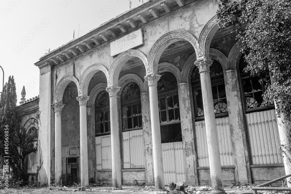 Abandoned rail station Gagripsh in Gagra, Abkhazia