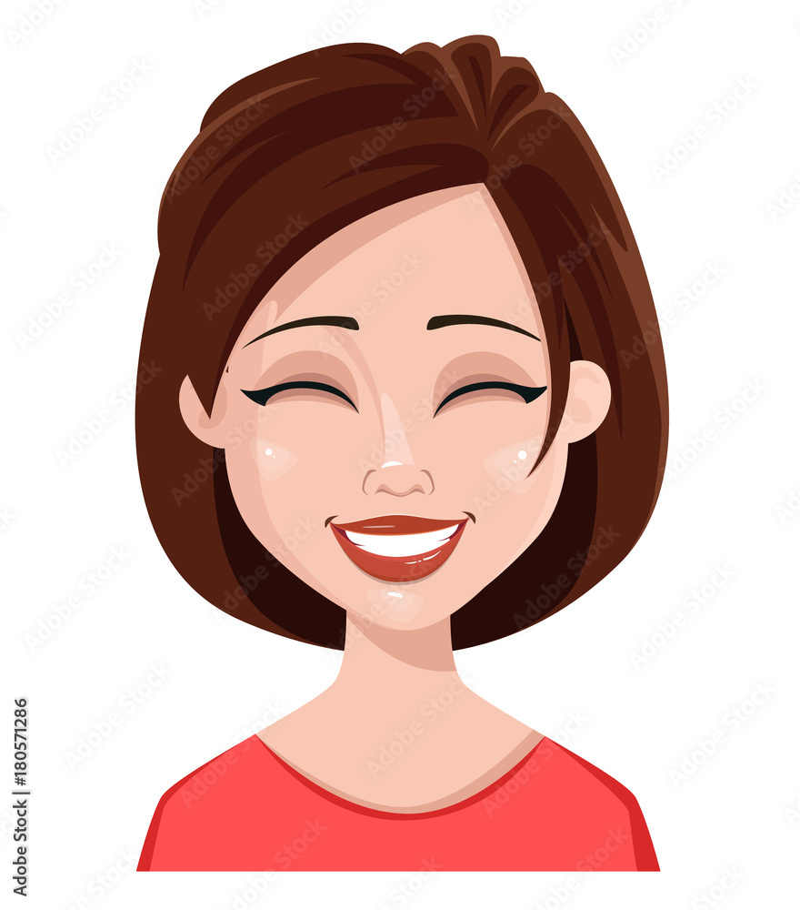 Face expression of a woman - laughing