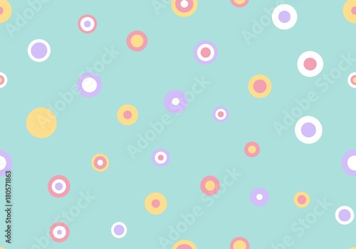 Seamless circles pattern with light background. Vector repeating texture.