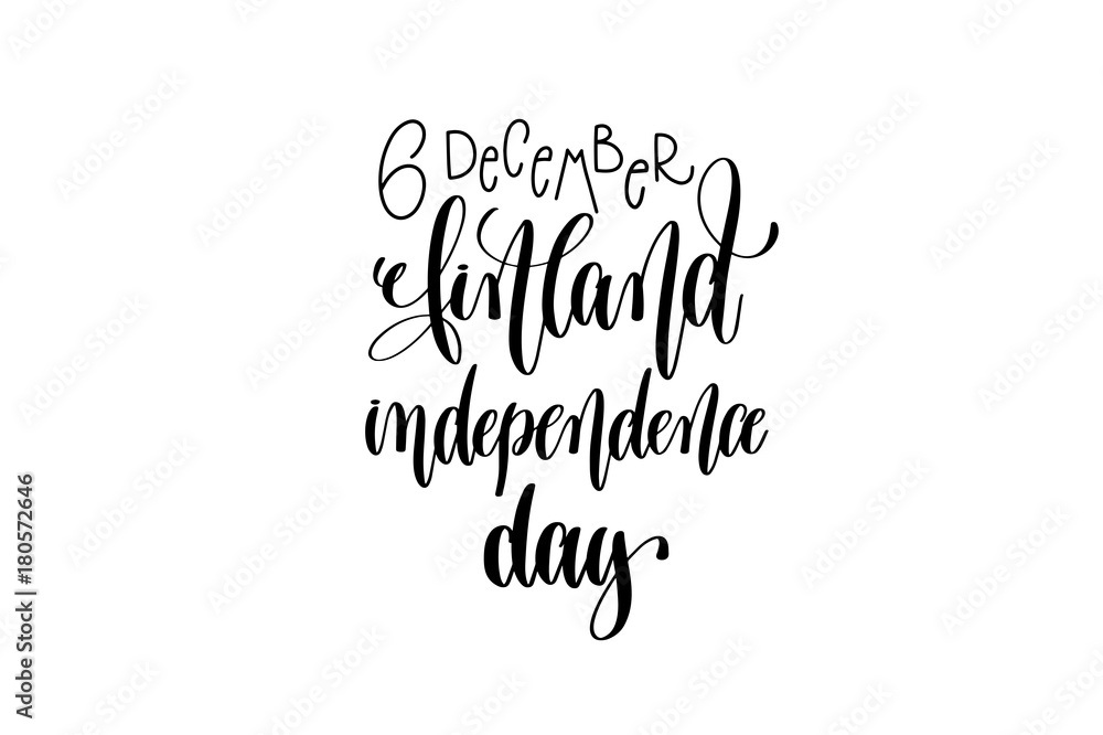 Finland independence day hand lettering congratulation inscripti