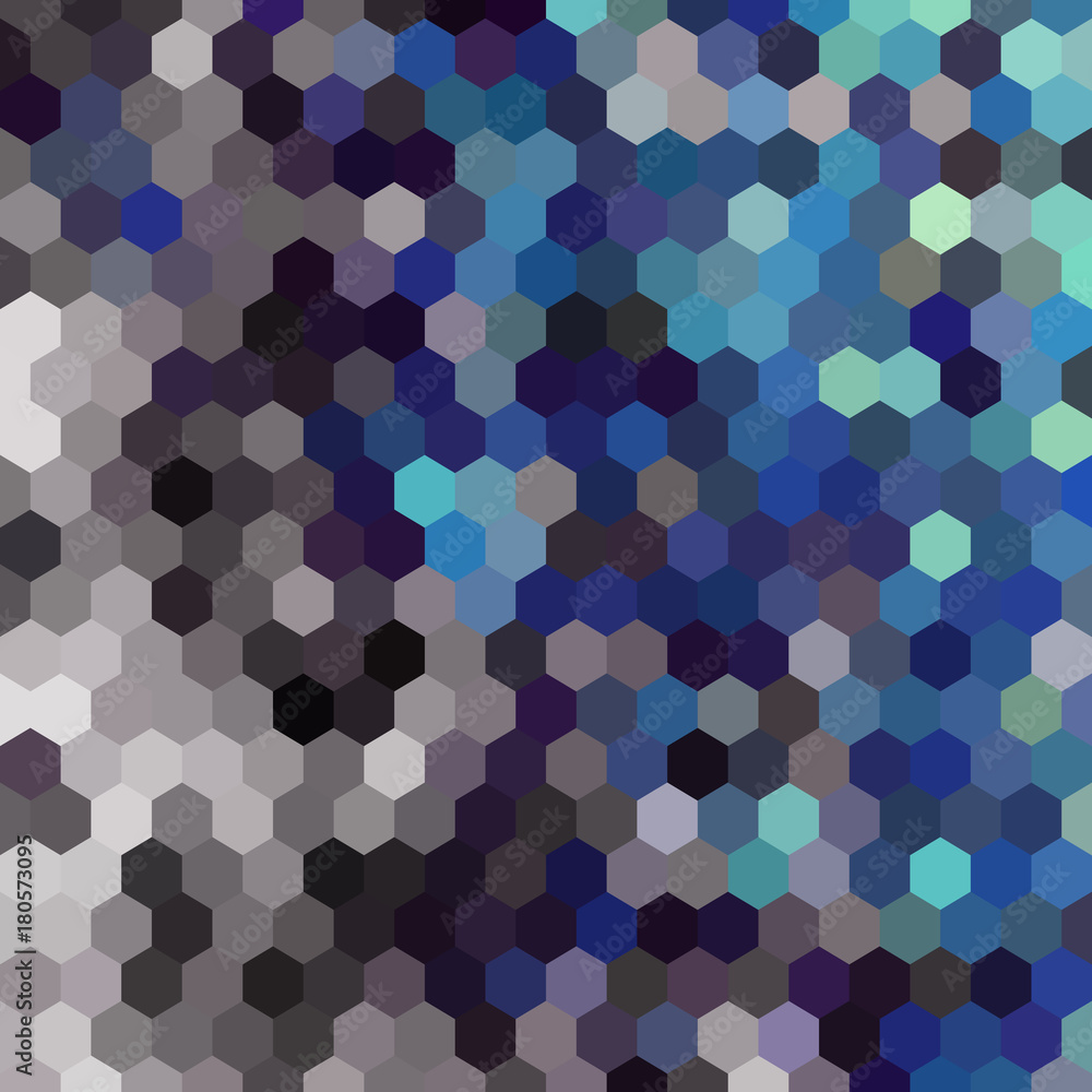 Blue abstract pattern in low poly style of a hexagons