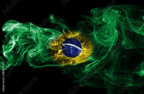 Brazil flag smoke