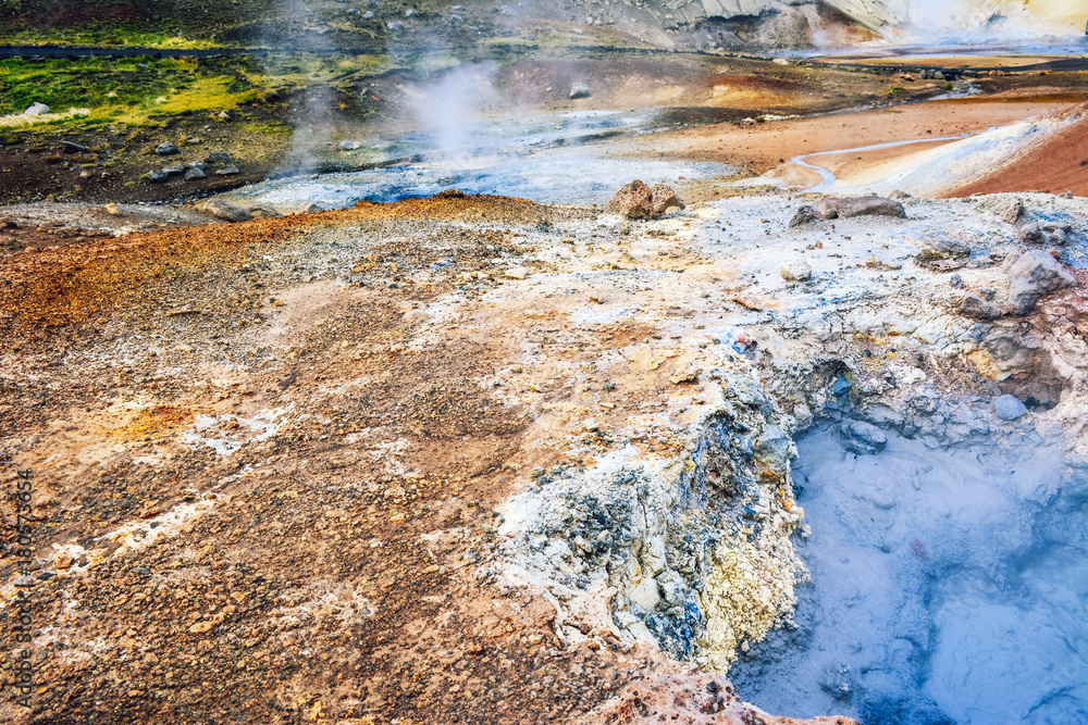 Obraz premium Fumarole field in Namafjall, Iceland.
