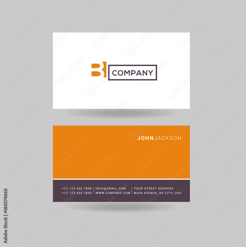 Letter B Logo Icon with Business Card Template Vector.