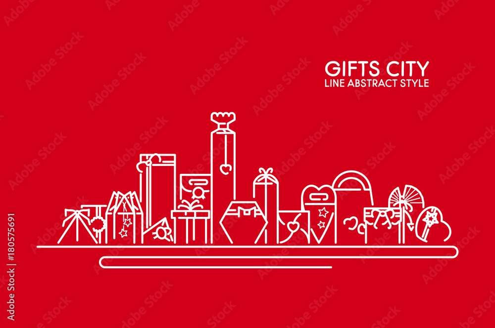 Obraz premium Vector set of different gift boxes. Flat design