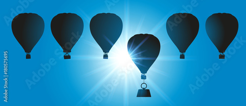 montgolfière - concept - handicap - fardeau - concurrence - leadership - symbole - désavantager photo