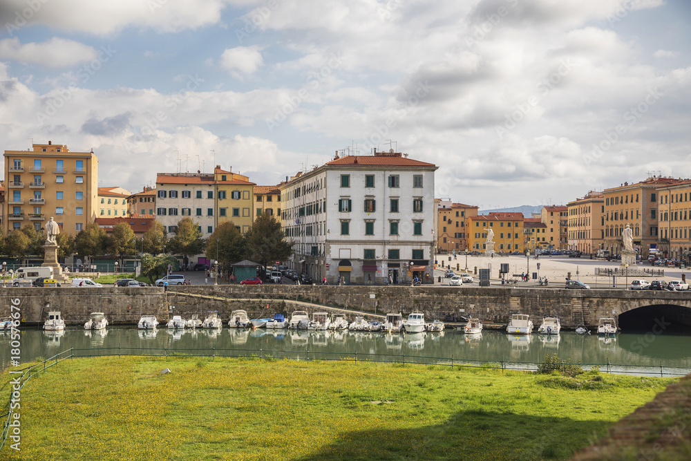 view at Livorno town from Old Fortress