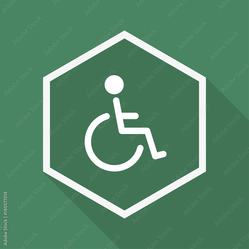 Polygon Button mit Schatten - Rollstuhl Polygon Button mit Schatten - Rollstuhl