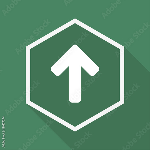 Polygon Button mit Schatten - Pfeil nach oben