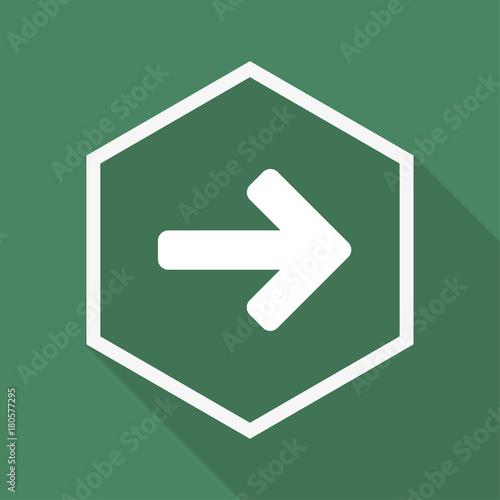 Polygon Button mit Schatten - Pfeil nach rechts