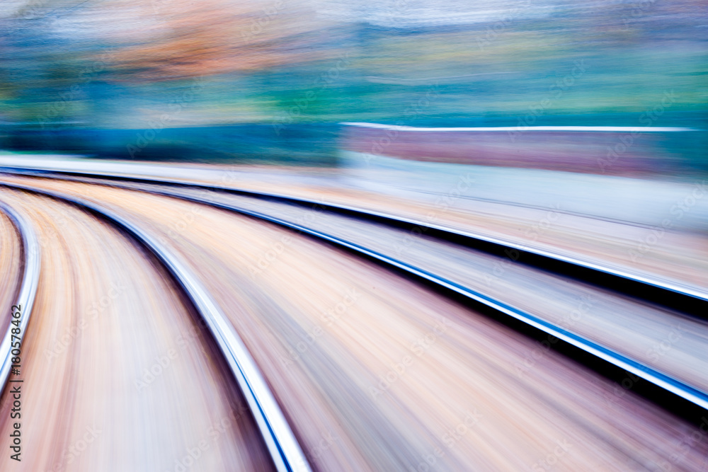 langzeitbelichete strassenbahnschienen in berlin