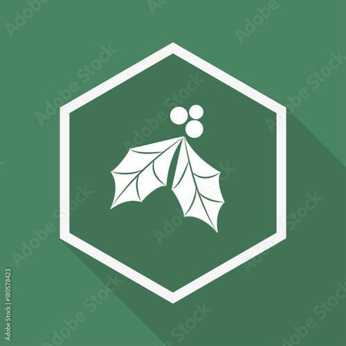 Polygon Button mit Schatten - Mistelzweig