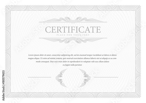 Certificate. Template diploma currency border.