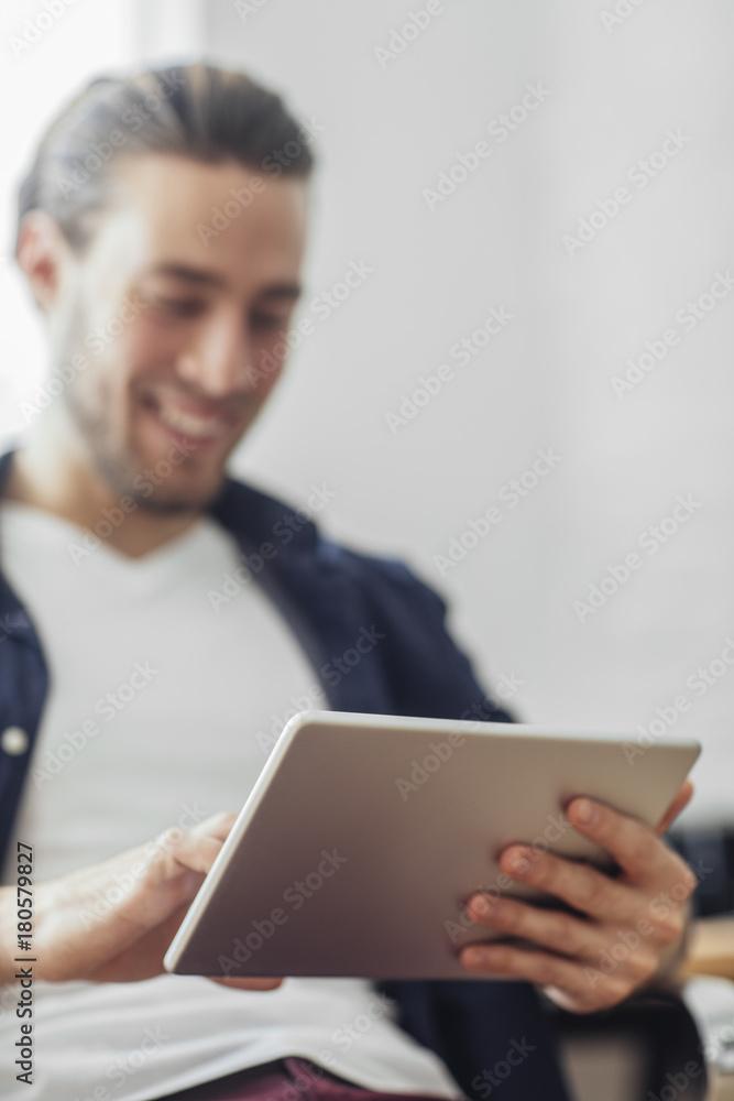 Man Using Tablet Man Using Tablet
