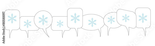 Sprechblasen - Schneeflocke - blau