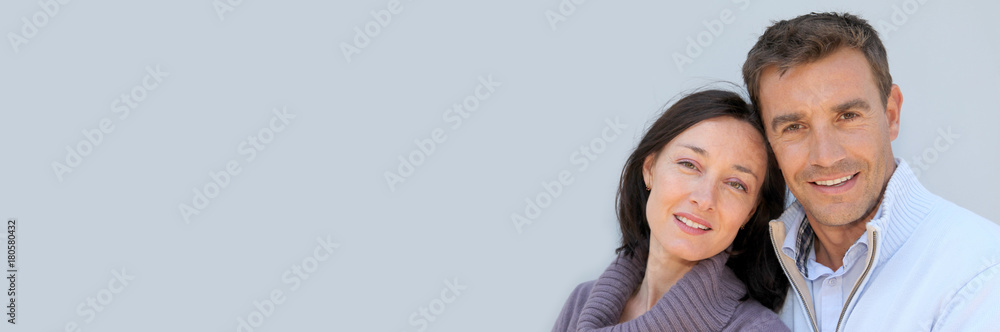 Portrait of smiling couple- banner template web Portrait of smiling couple- banner template web